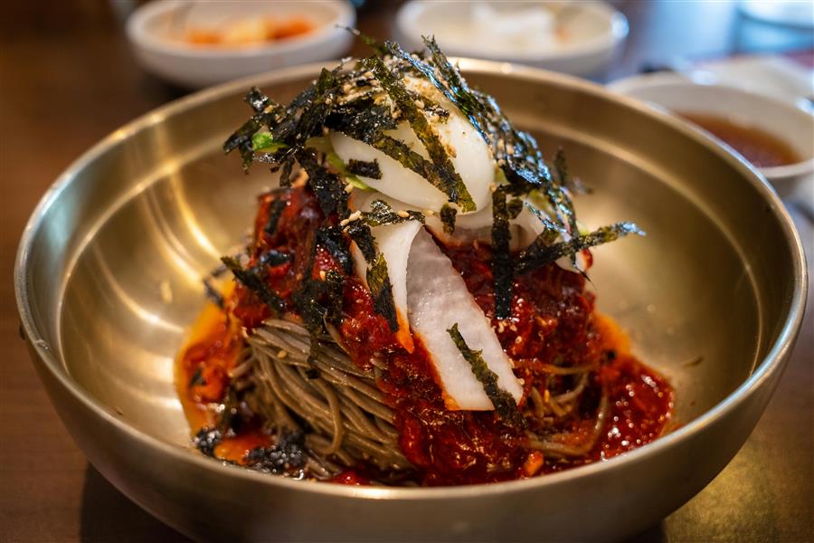 Sweet and spicy bibim cold noodles